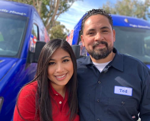 Plumber Ted Bustos and His Wife